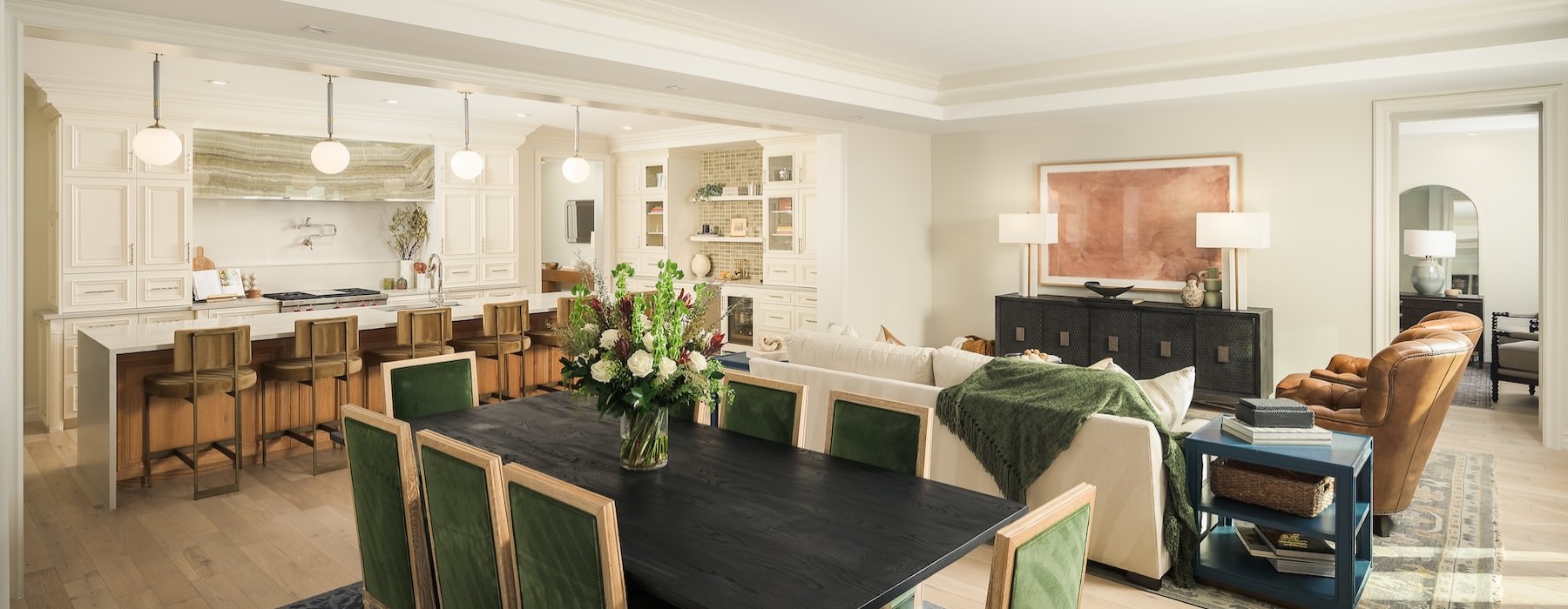 a large living area with furniture